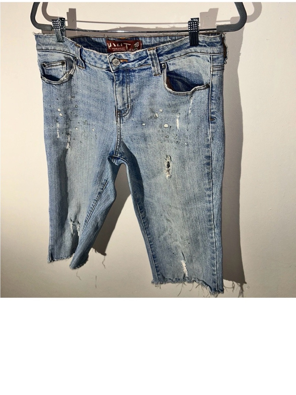 Y2K Hint Light Blue Distressed Cropped Women's Jeans